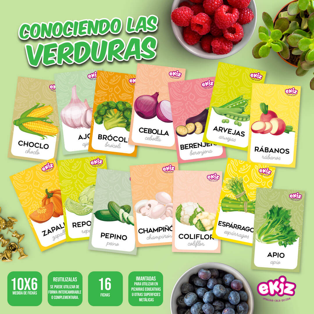 Frutas y Verduras, Aprende los nombres de frutas y verduras jugando