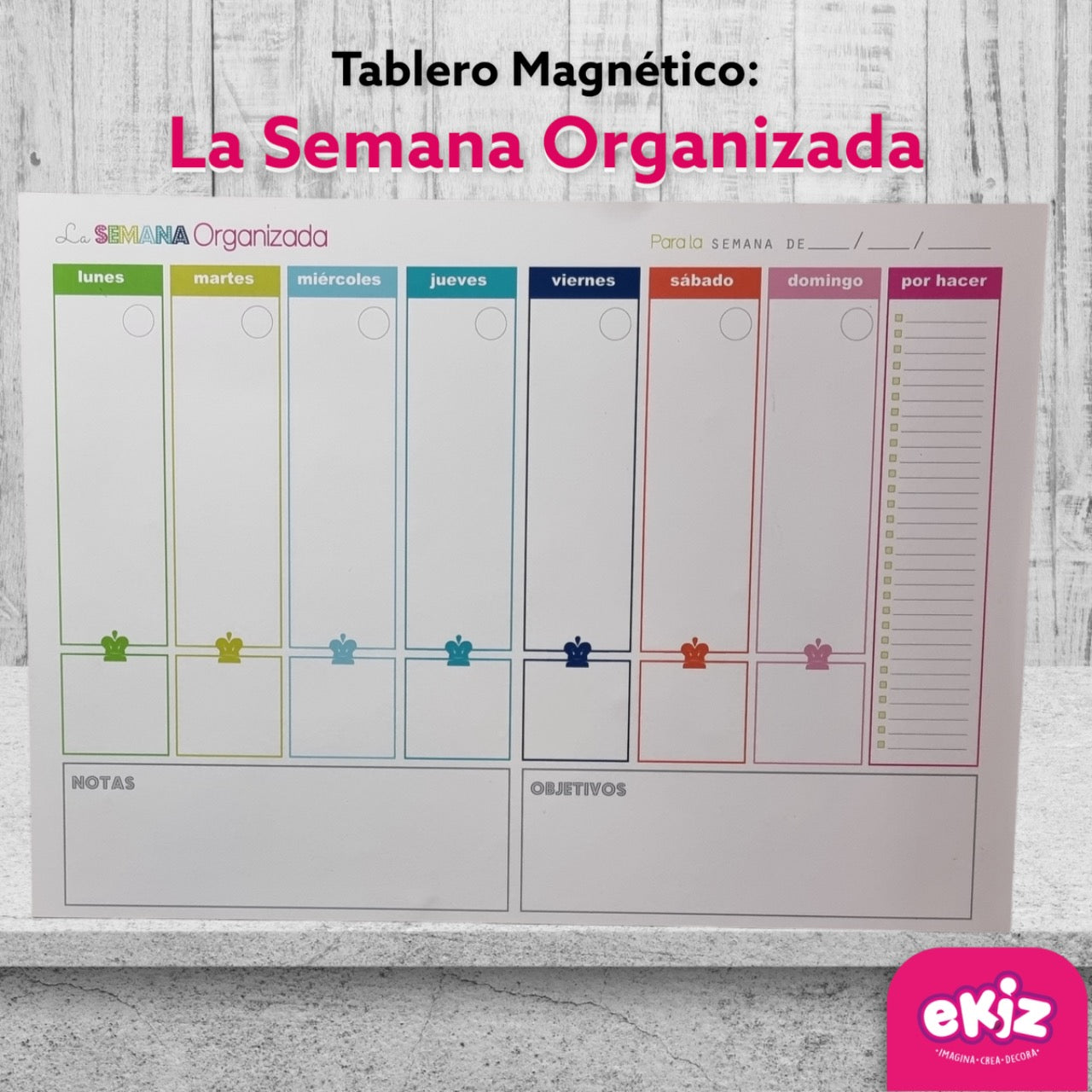 Tablero magnético: Planificador de comidas en imán - Ekiz